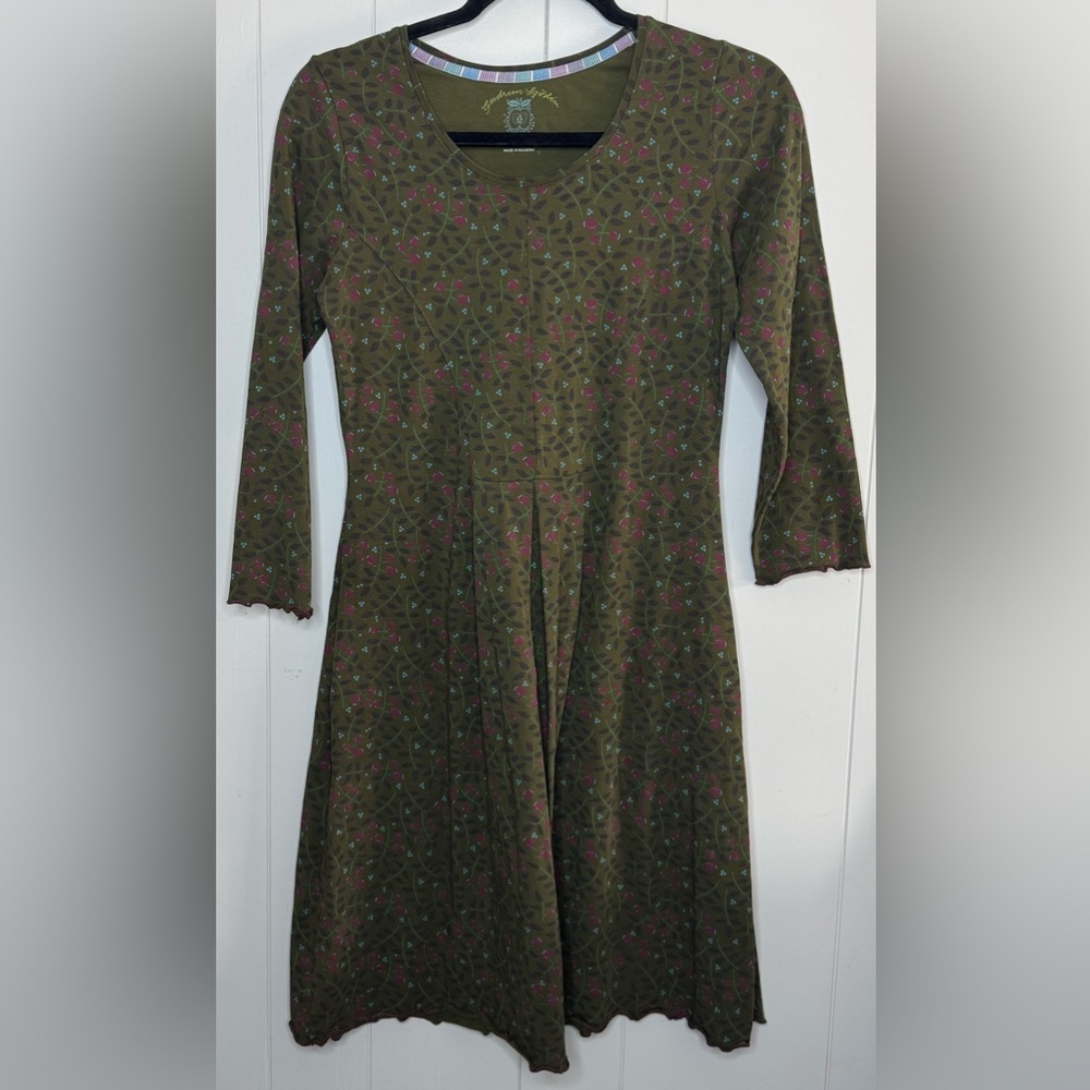 Gudrun Sjoden Floral Organic Cotton Fit & Flare Dress With Pockets Small